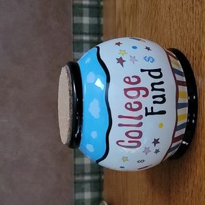 College Fund Ceramic Jar with Cork Lid